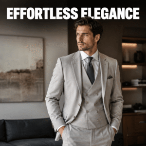 Men's 3-Piece Slim Fit Light Grey Suit